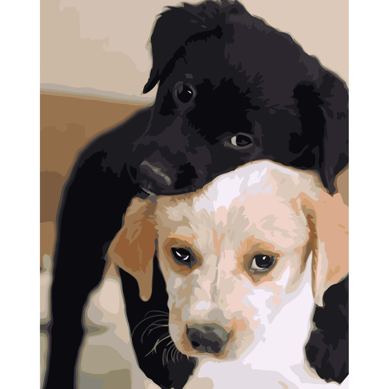 Set for painting by numbers VA-3336 "Friends of puppies", size 40x50 cm