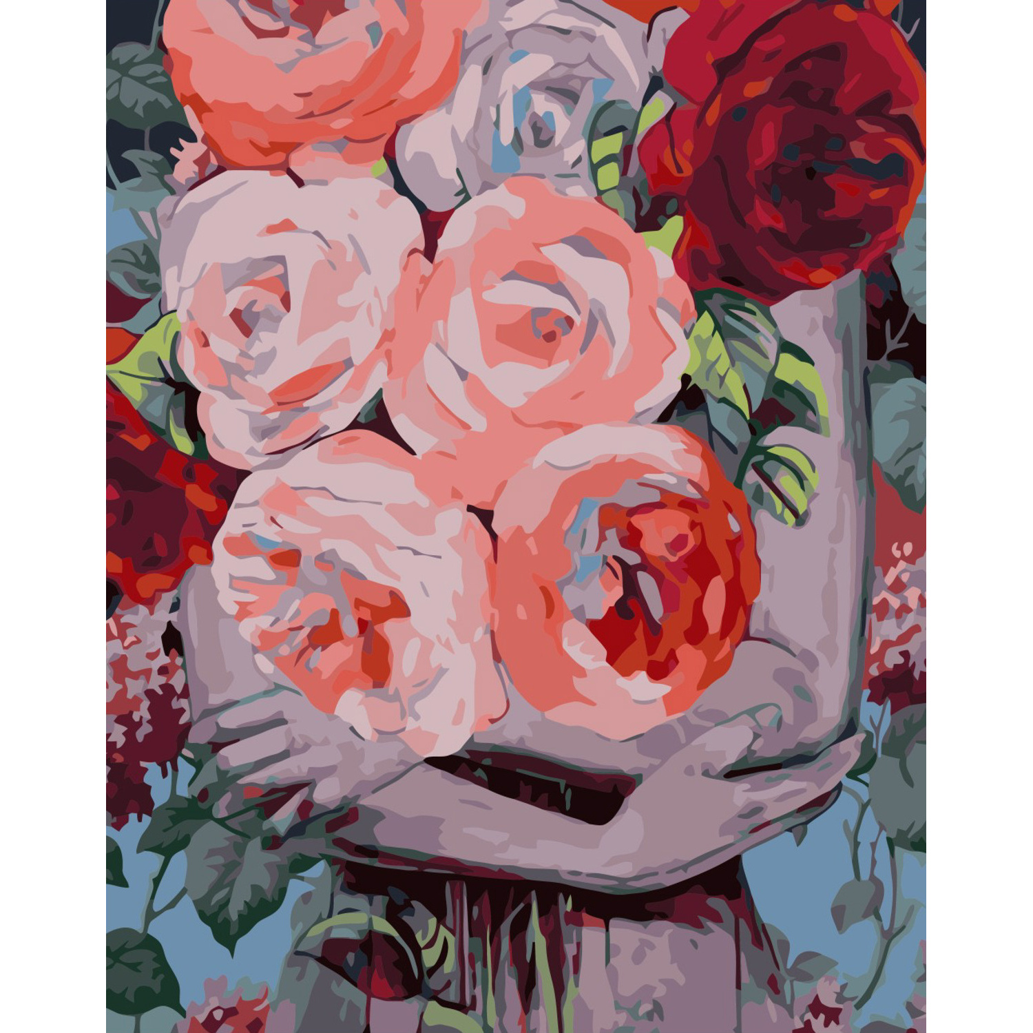 Set for painting by numbers VA-3343 "Pink peonies in arms", size 40x50 cm