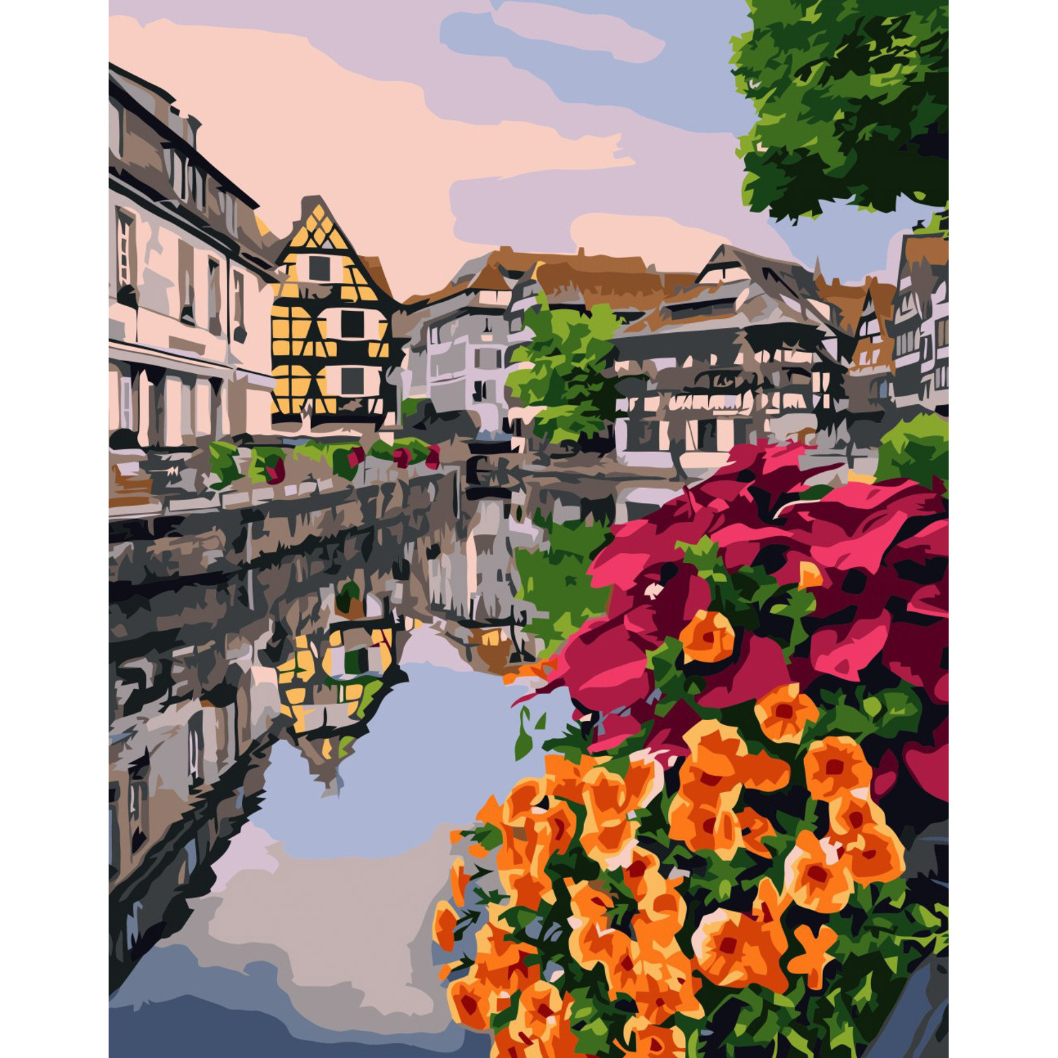 Set for painting by numbers VA-3350 "Town in Germany", size 40x50 cm