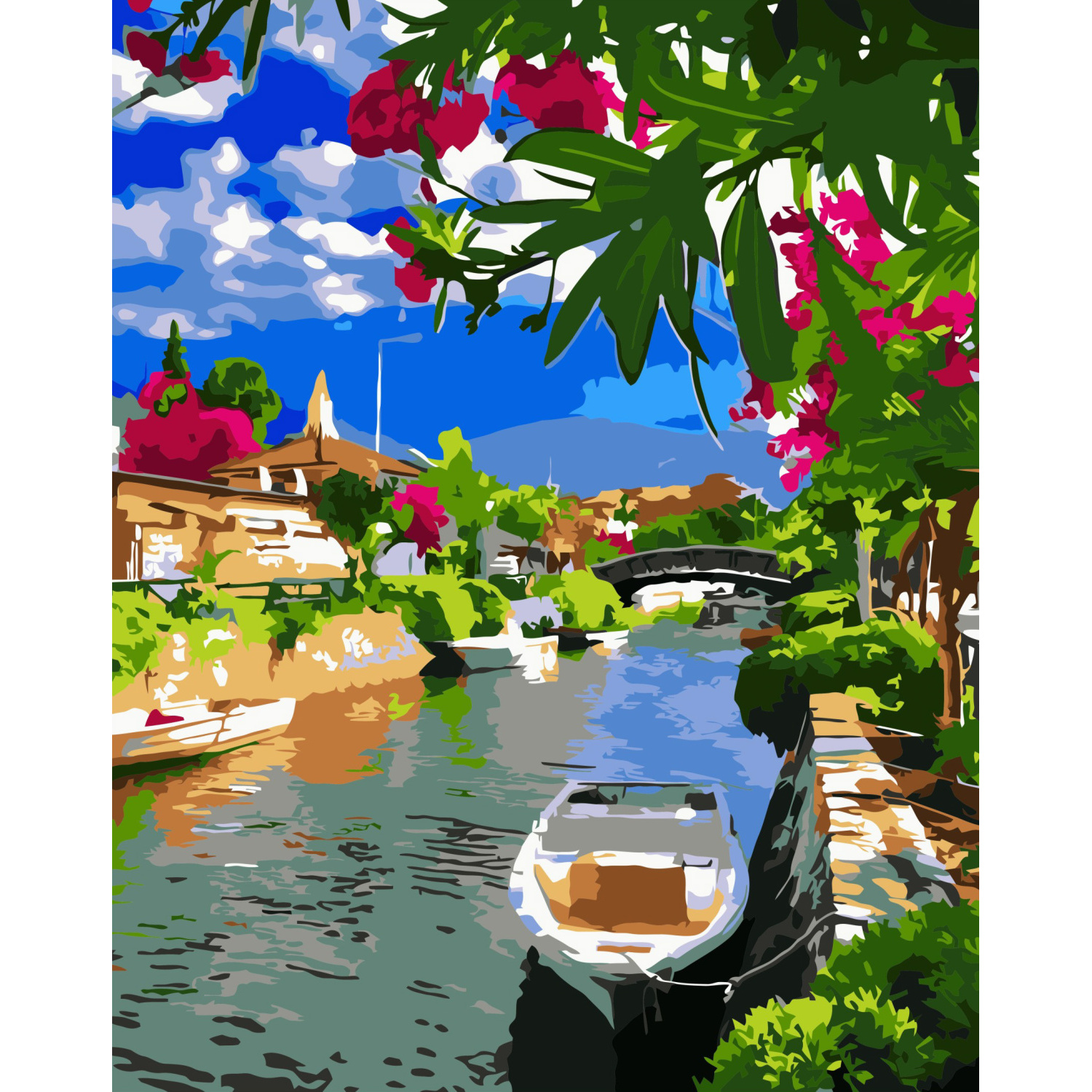 Set for painting by numbers VA-3361 "Small town on the river", size 40x50 cm