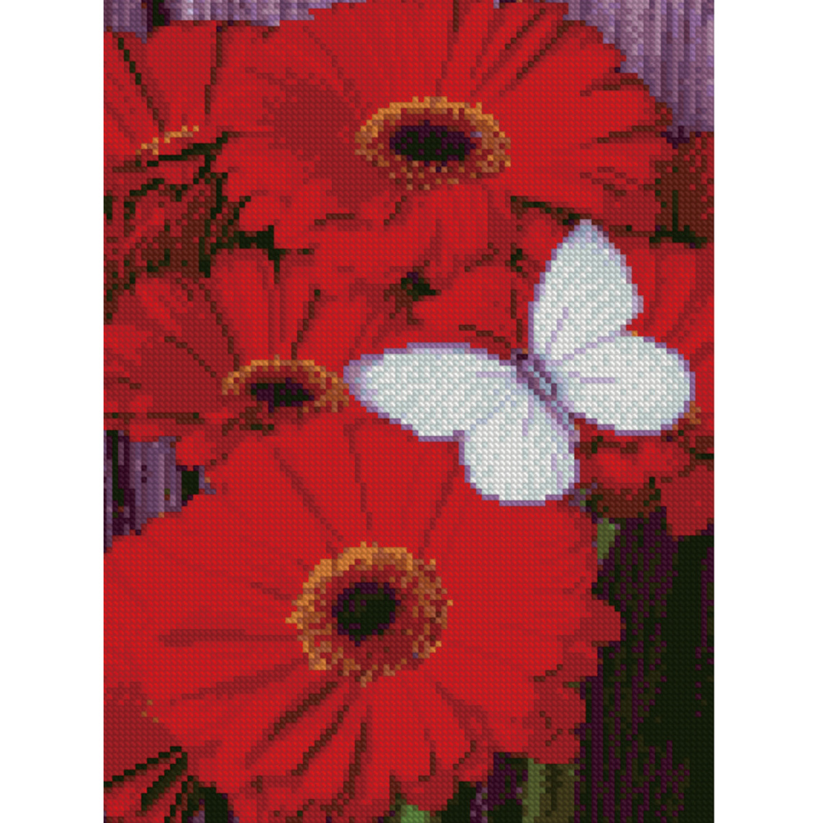 Diamond picture HX215 "Butterfly on asters", size 30x40 cm