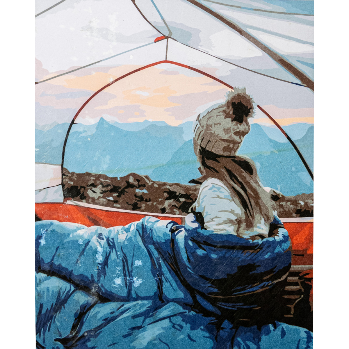 Paint by number Premium with varnish and level VA-3374 "View from the tent", with varnish and level size 40x50 cm