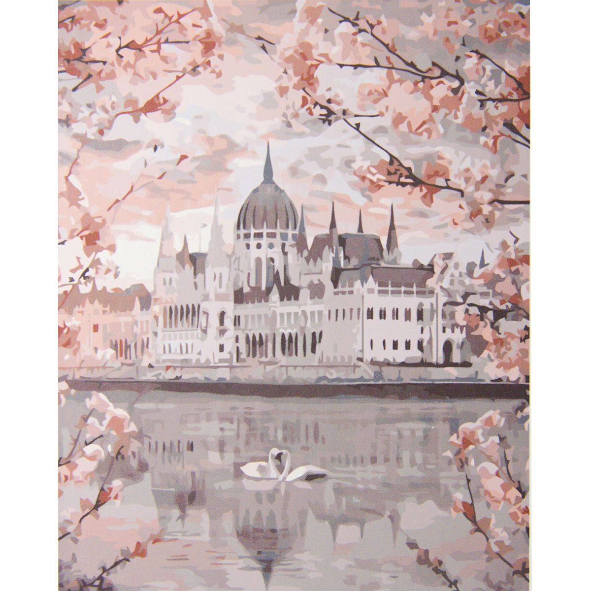 Set for painting by numbers VA-3376 "Budapest in flowers", with varnish and level size 40x50 cm