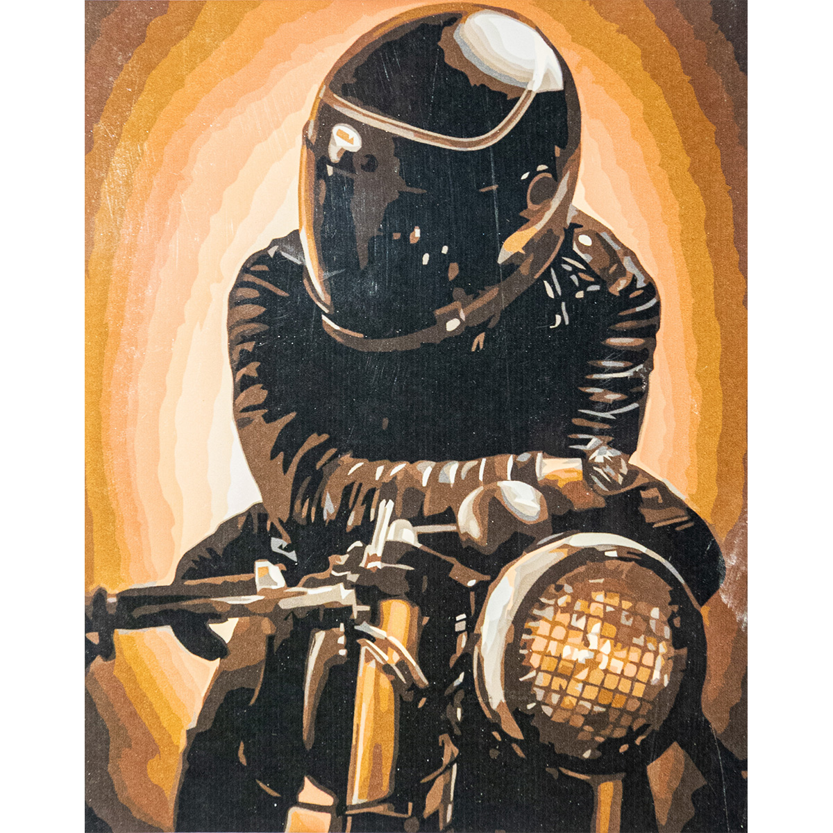 Paint by number Premium with varnish and level VA-3378 "Biker", with varnish and level size 40x50 cm