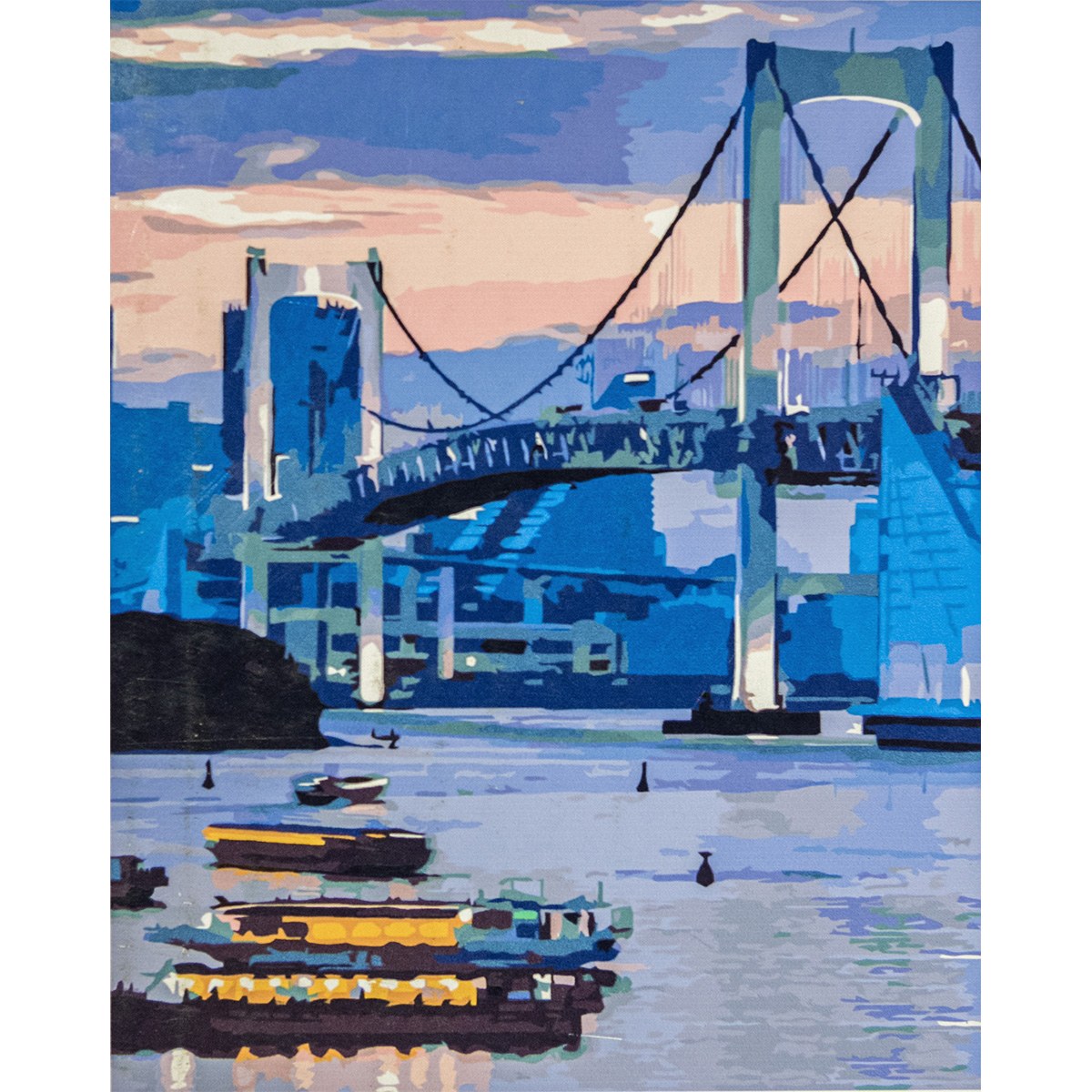 Paint by number Premium with varnish and level VA-3381 "Bridges of America", with varnish and level size 40x50 cm