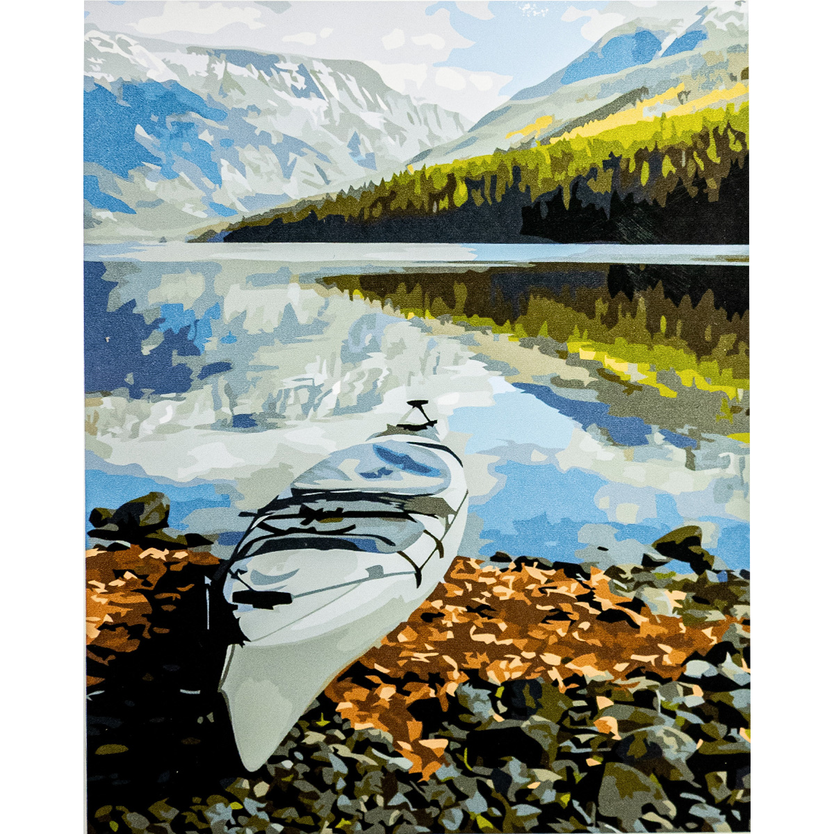 Paint by number Premium with varnish and level VA-3388 "Montana Glacier Park", with varnish and level size 40x50 cm