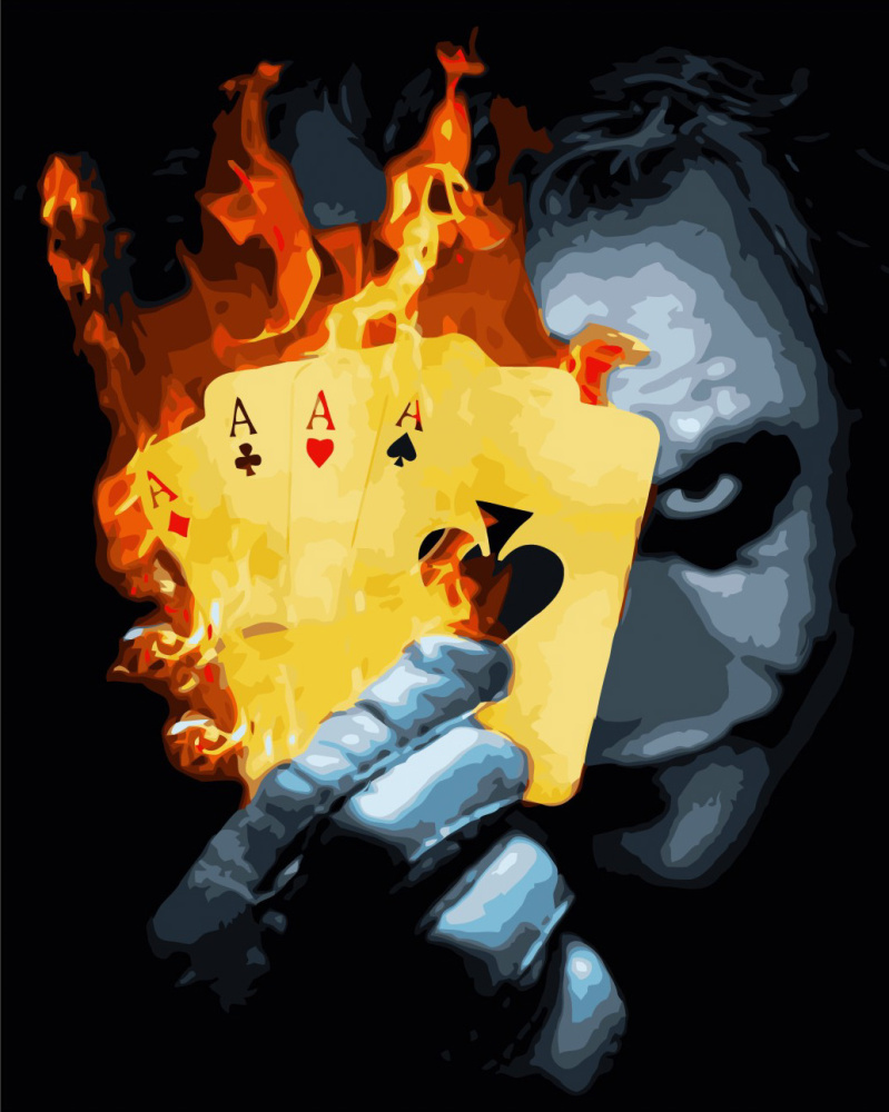 Картина по номерам Джокер с картами 40х50 см VA-2078