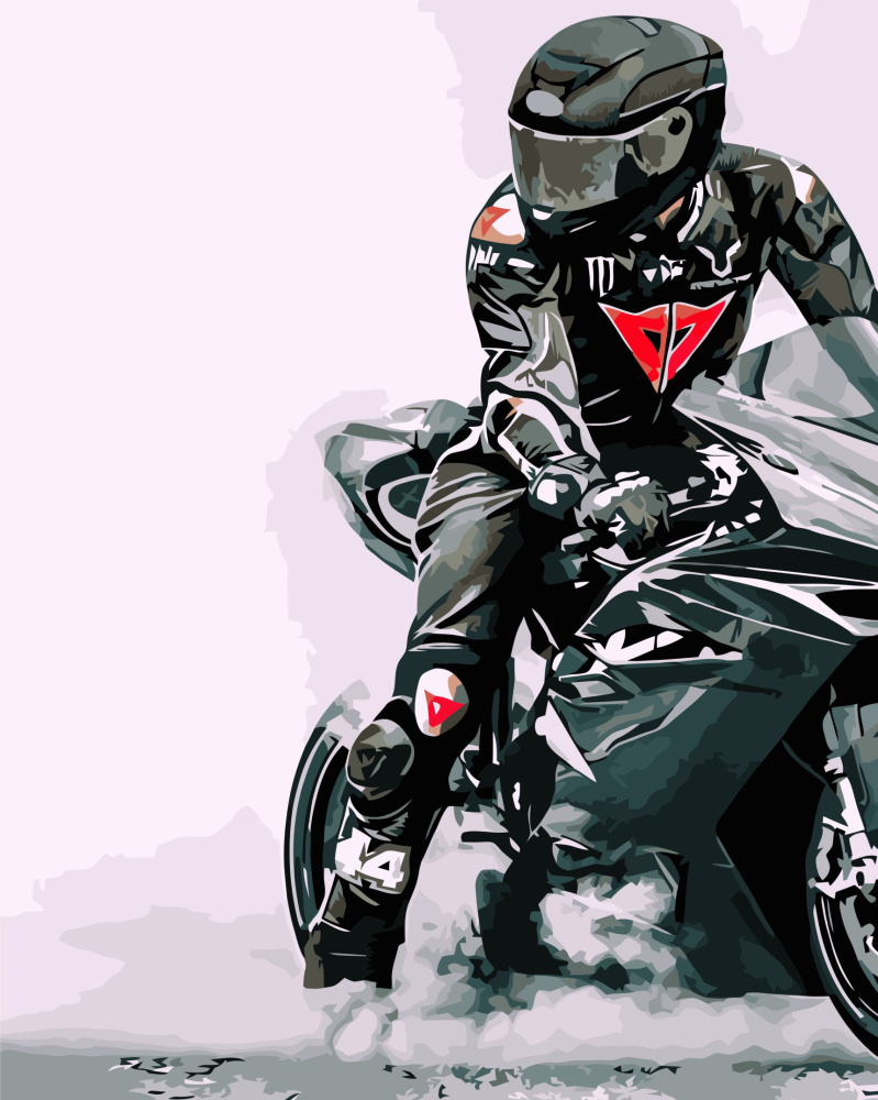 Картина по номерам Мотоциклист 40х50 см VA-3373.