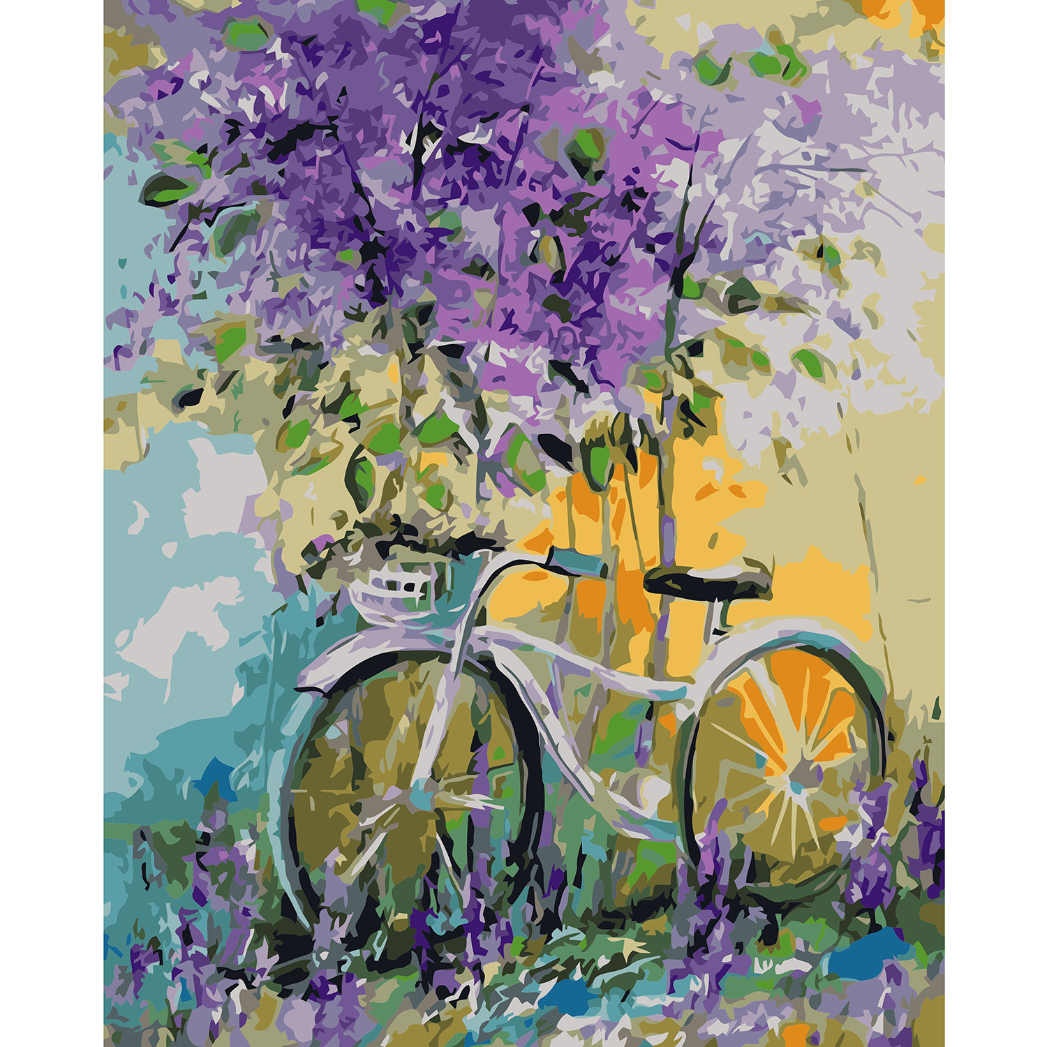 Картина за номерами ПРЕМІУМ Натюрморт із велосипедом з лаком та рівнем 40х50 VA-0826