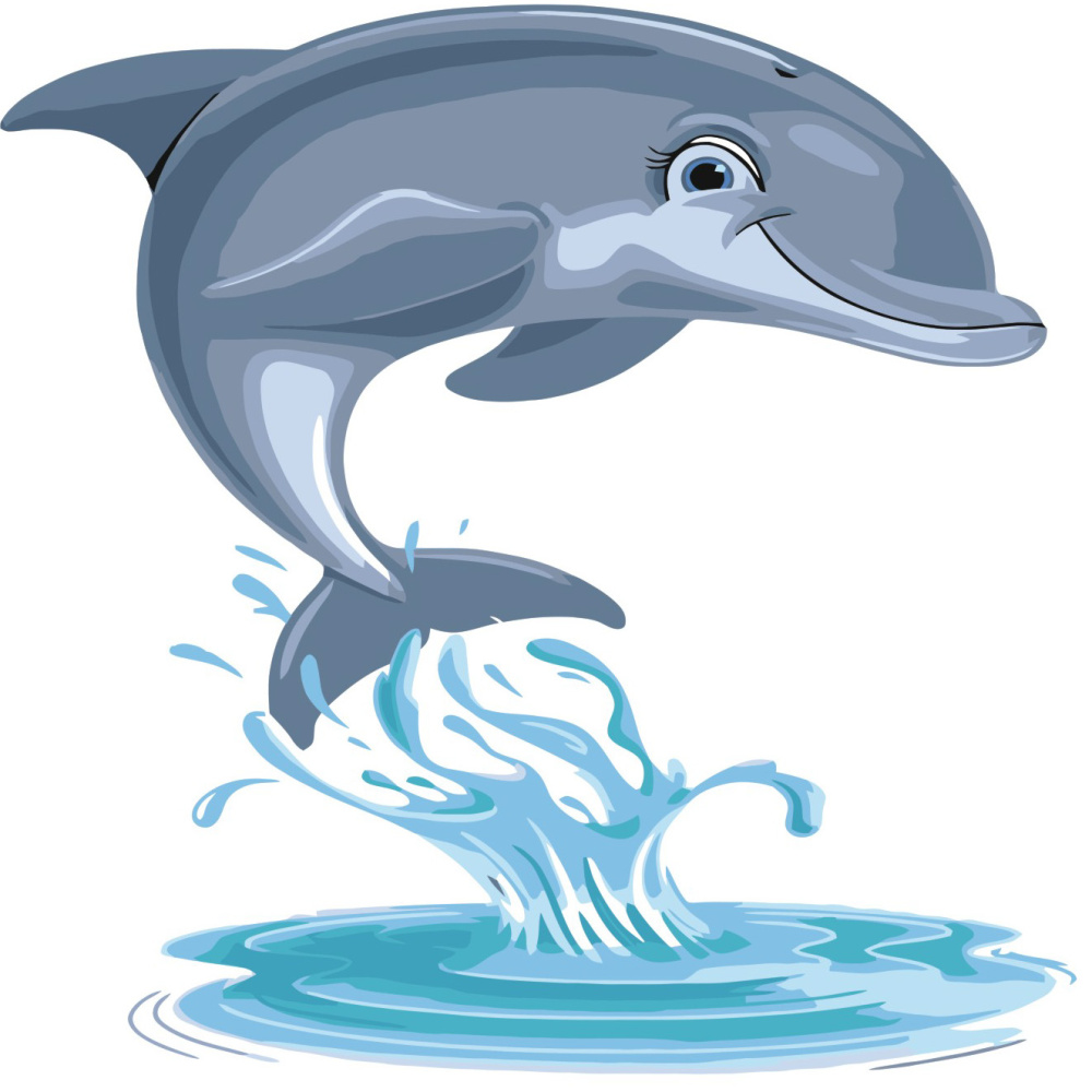 Картина по номерам  Strateg ПРЕМИУМ "Дельфин" с лаком и уровнем 30х30 см ES055