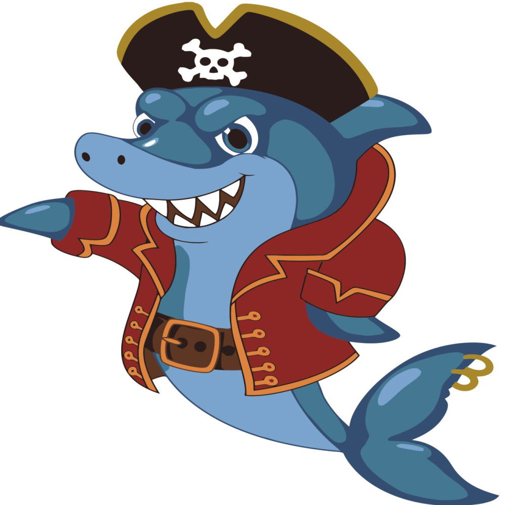Картина за номерами Strateg ПРЕМІУМ Акула-пірат з лаком розміром 30х30 см ES087