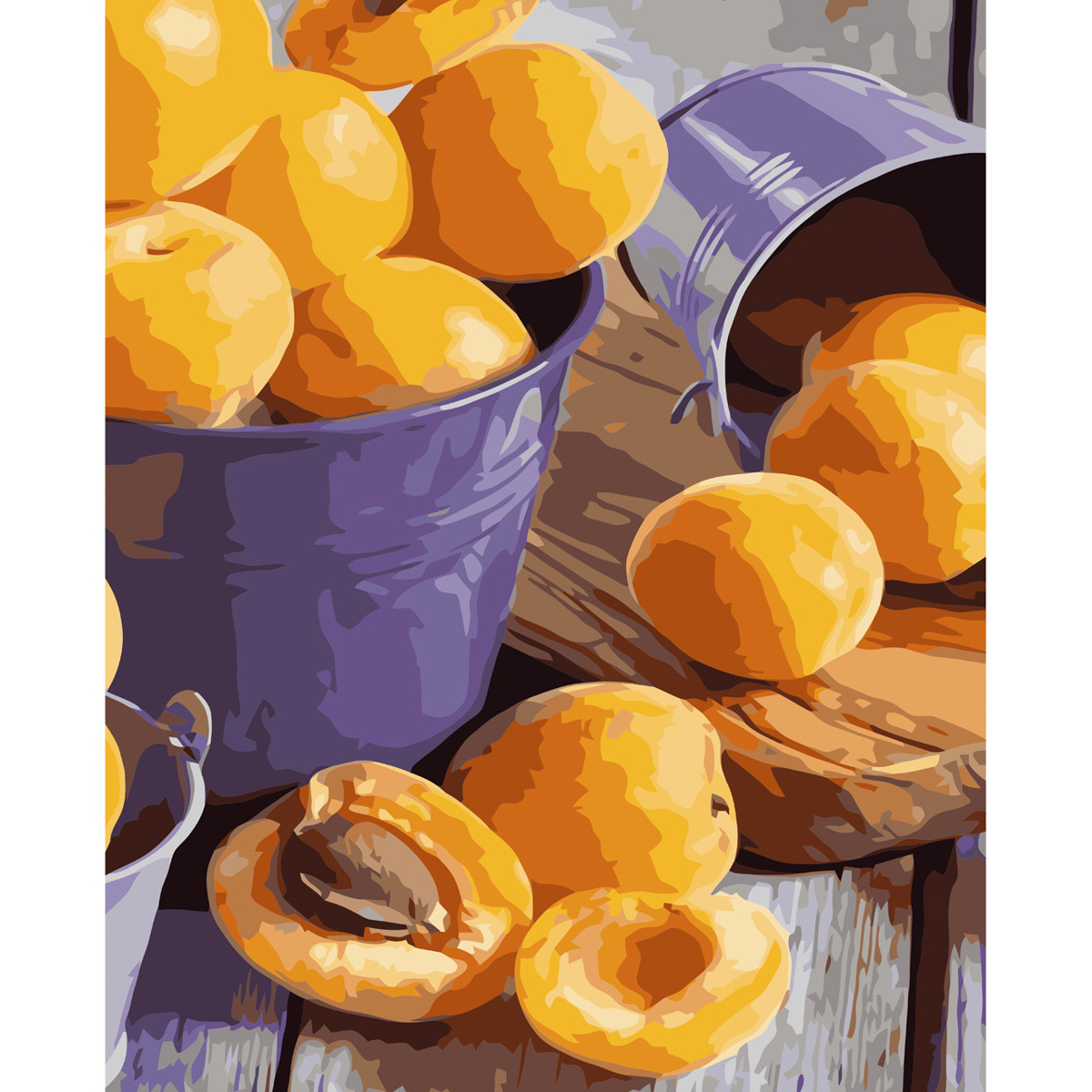 Картина за номерами Соковиті абрикоси Strateg з лаком розміром 40х50 см (VA-3573)