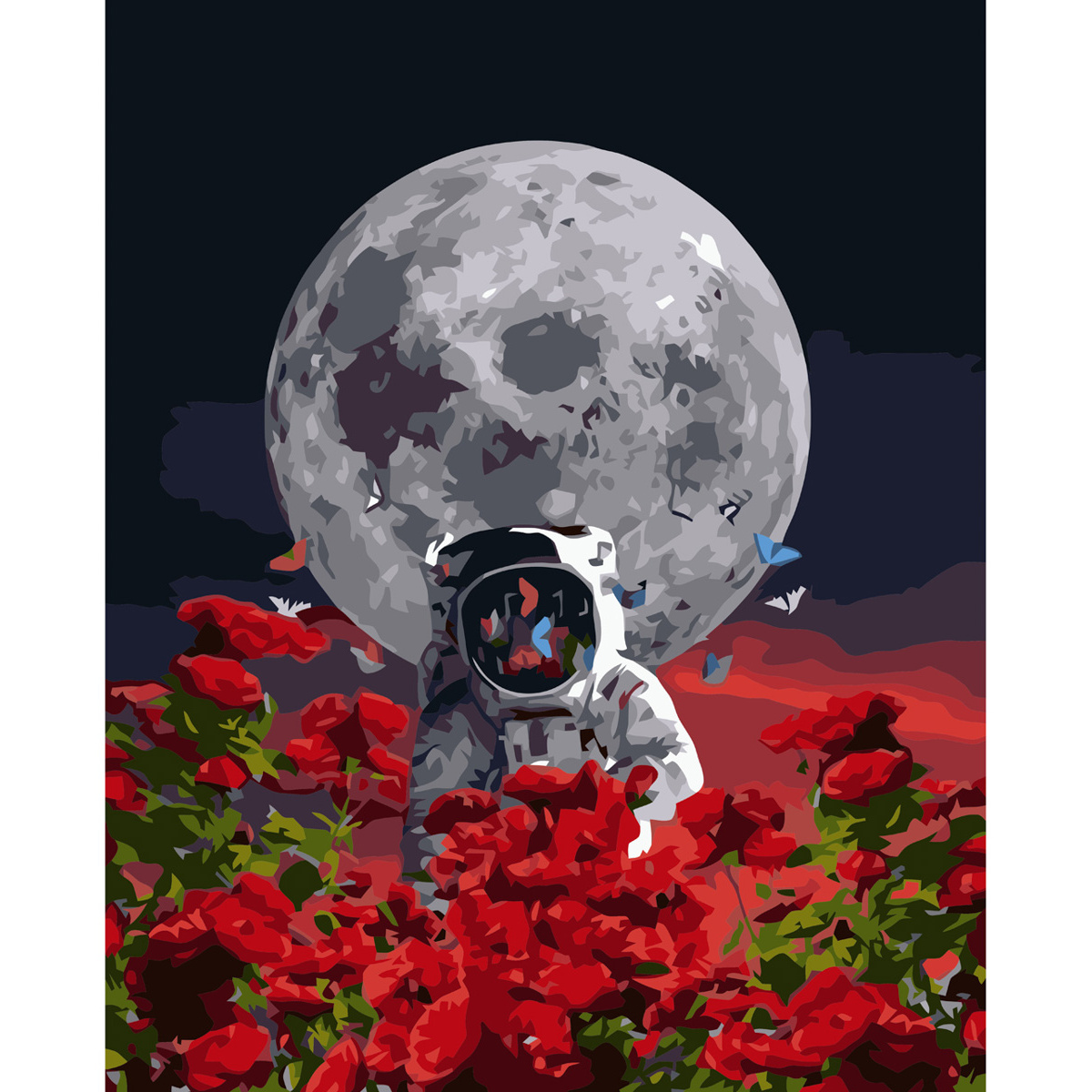 Космонавт с цветами