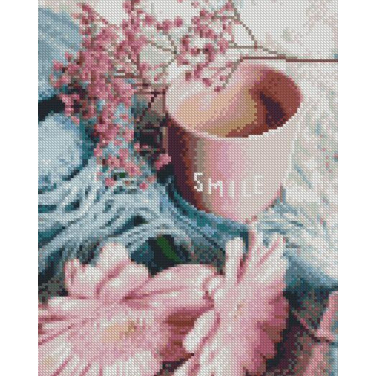 Алмазна мозаїка Strateg ПРЕМІУМ Чашка Smile розміром 30х40 см HX458