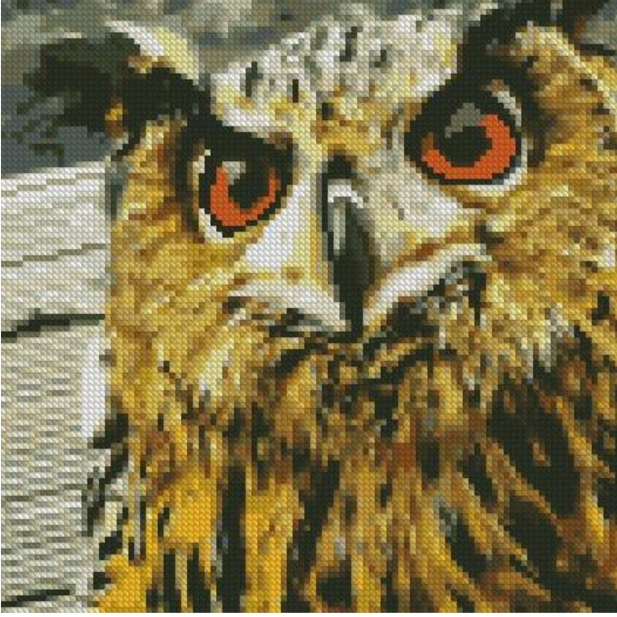Алмазна мозаїка Strateg ПРЕМІУМ Добра сова розміром 30х30 см CA-0050