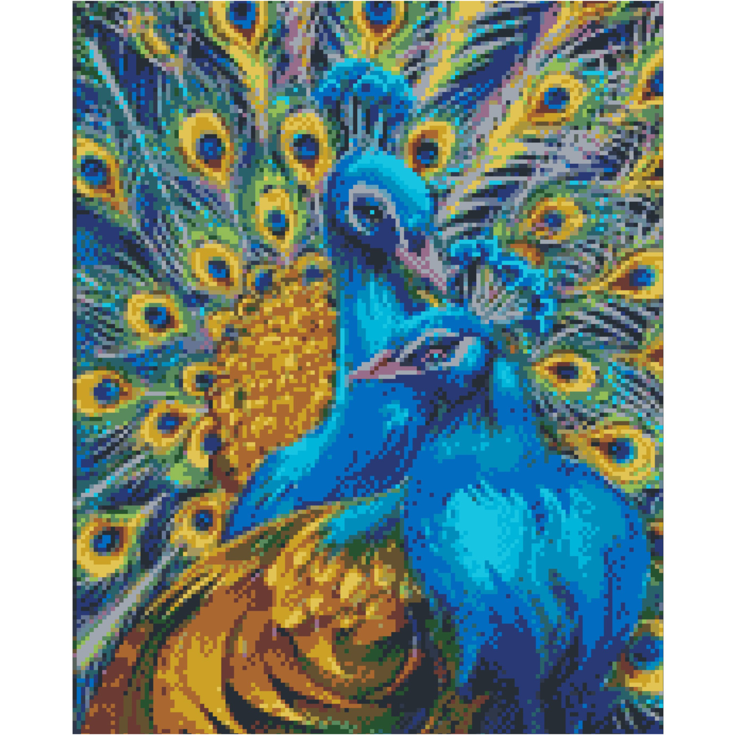 Алмазна картина Strateg ПРЕМІУМ Пара павичів 