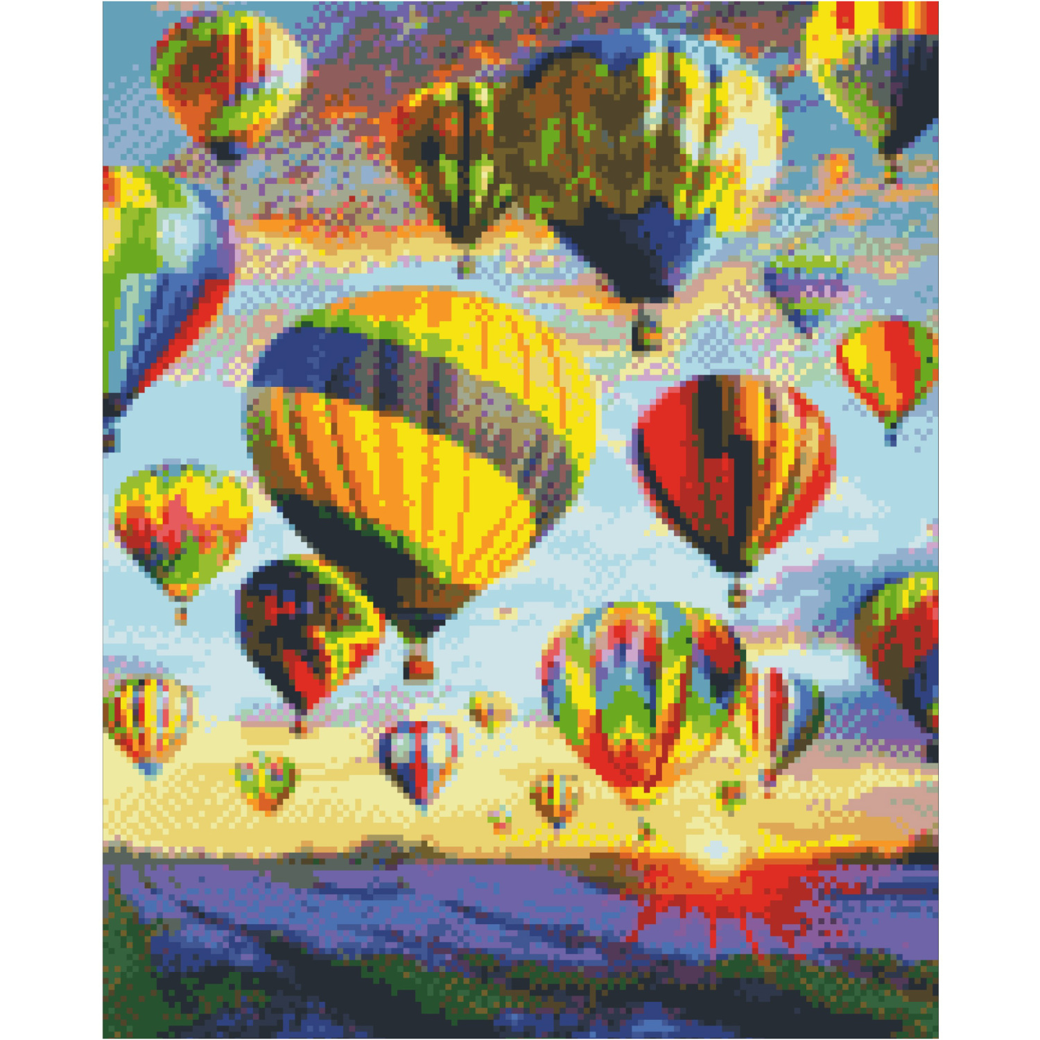 Алмазна картина Strateg ПРЕМІУМ Каппадокія на заході 