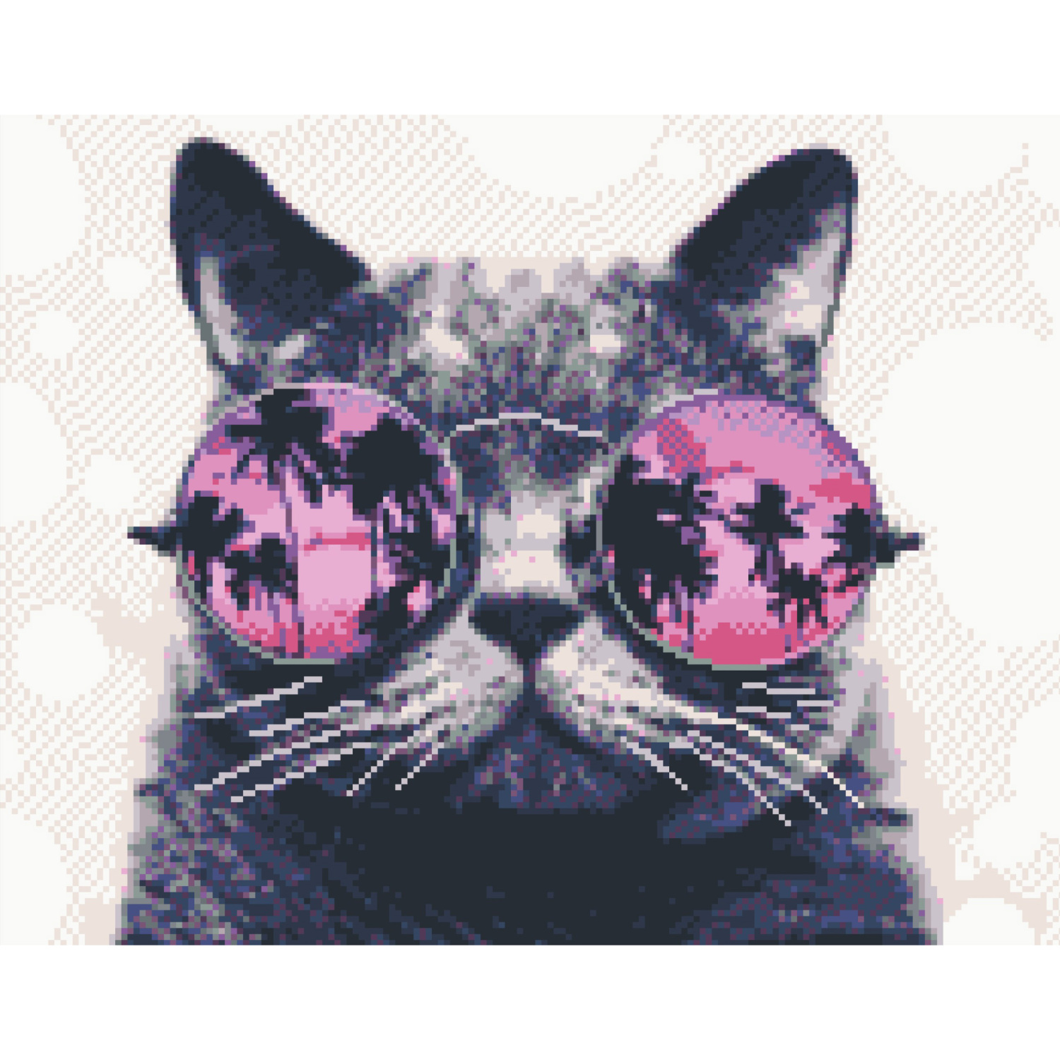 Алмазна картина Strateg ПРЕМІУМ Кіт в окулярах розміром 40х50 см FA40855