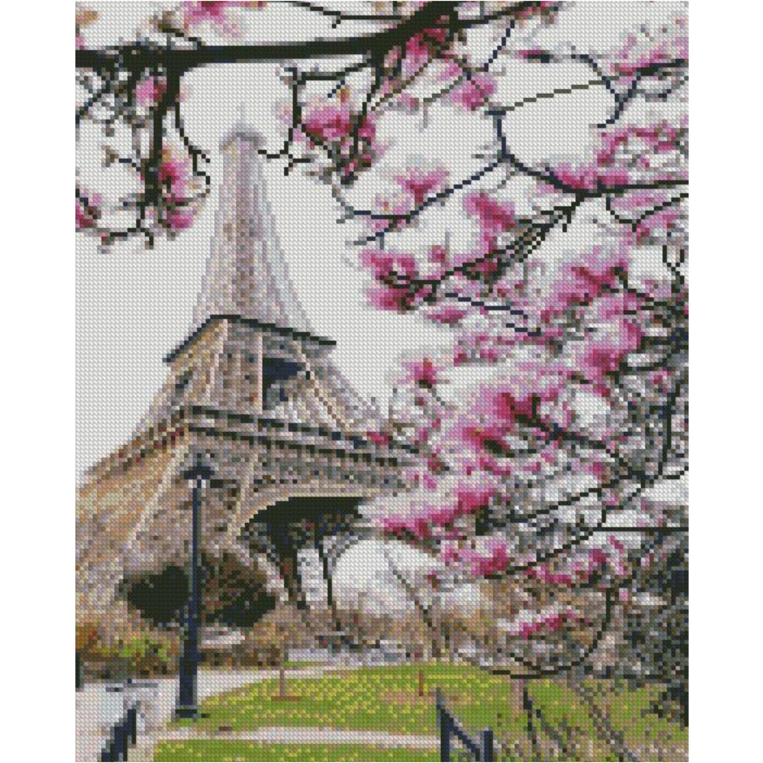 Алмазная картина Strateg ПРЕМИУМ Весенний Париж размером 40х50 см FA40896