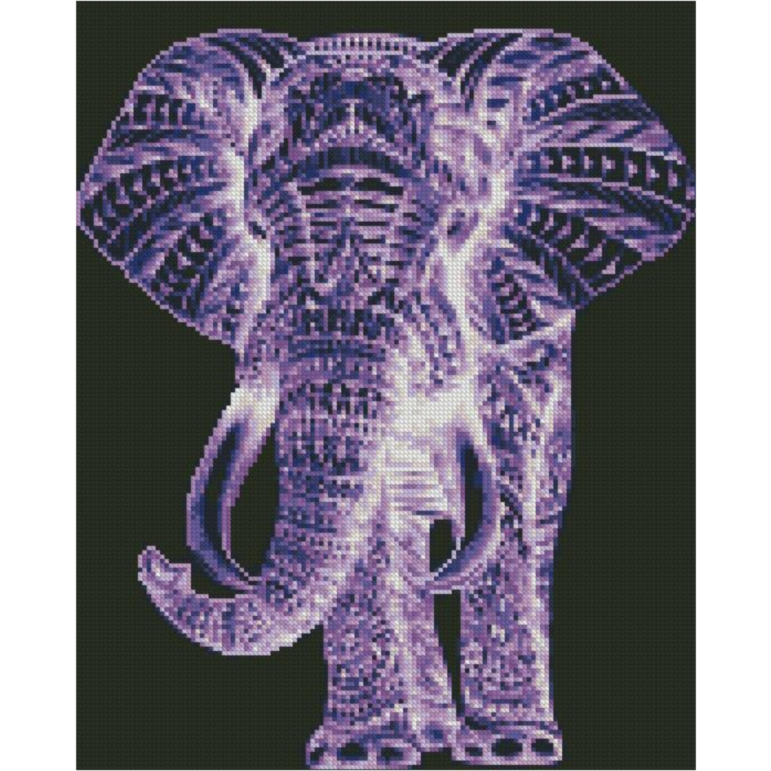 Алмазная картина Strateg ПРЕМИУМ Неоновый слон размером 40х50 см FA40917
