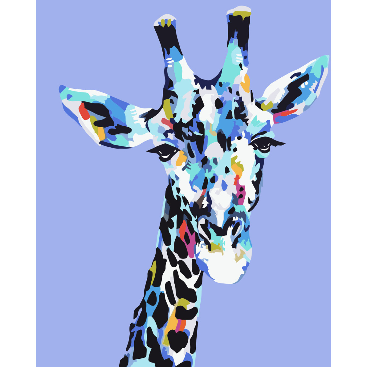 Картина за номерами Strateg ПРЕМІУМ Арт-жираф з лаком та рівнем розміром 40х50 см VA-3716
