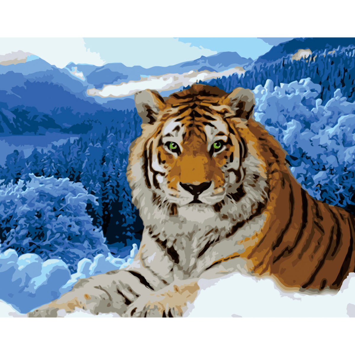 Тигр на снігу з лаком 