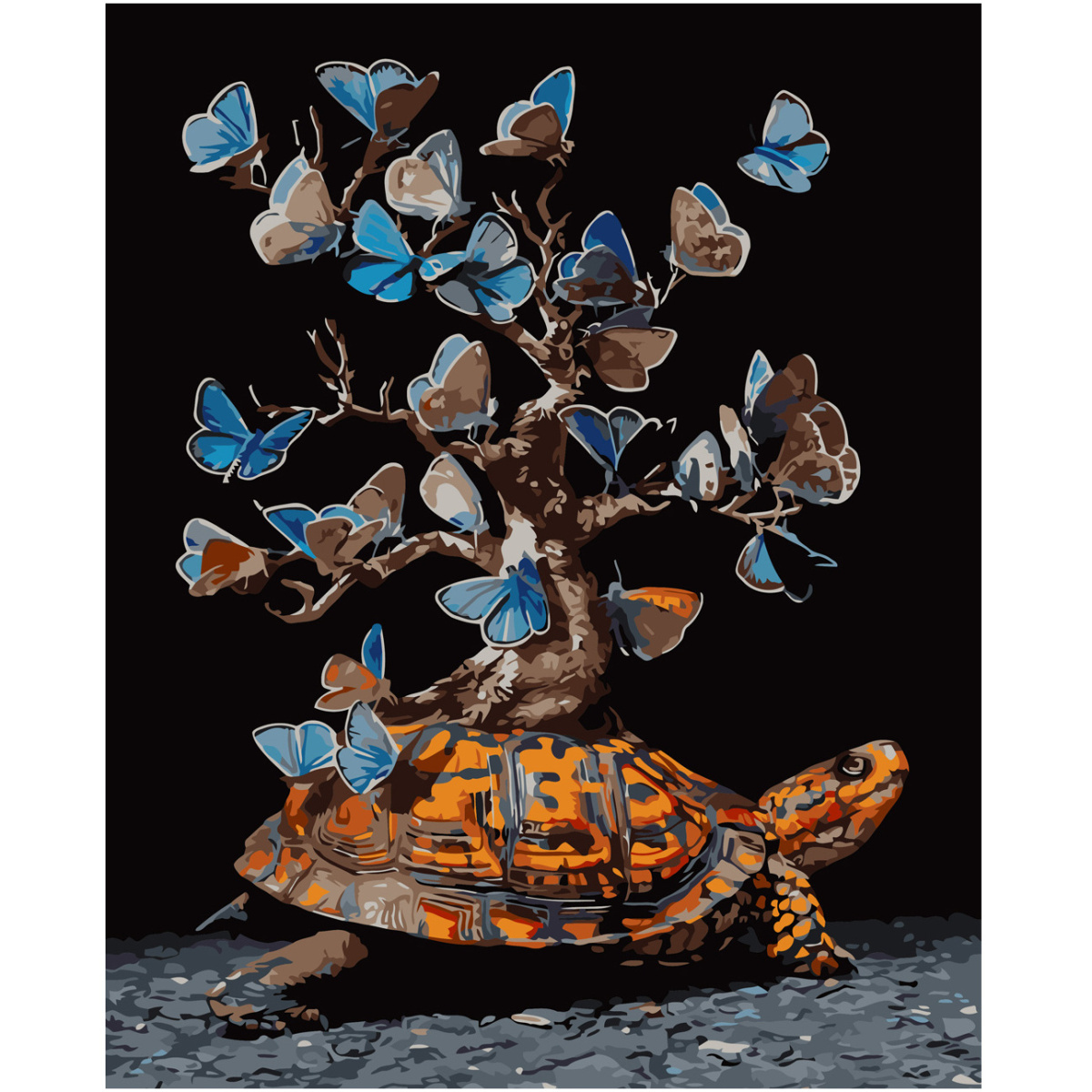 Картина по номерам Strateg Мир на черепахе с лаком и уровнем 40х50 см SY6007