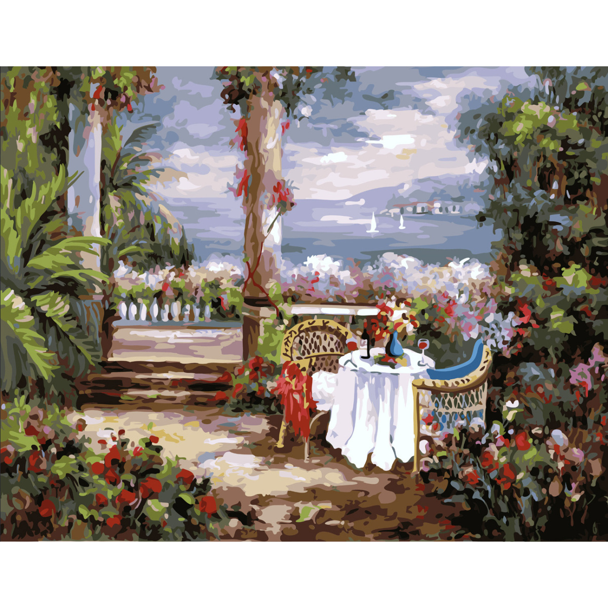 Picture by numbers Strateg PREMIUM Вино та аромати with varnish and a level size 40x50 cm SY6624