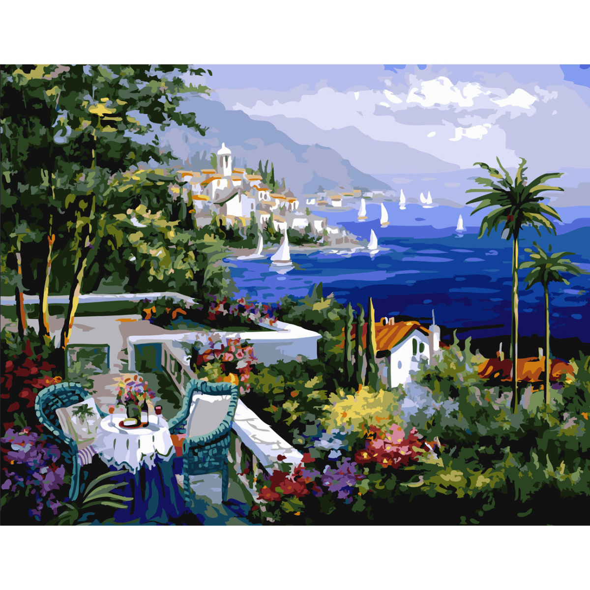 Picture by numbers Strateg PREMIUM Рандеву with varnish and a level size 40x50 cm SY6628