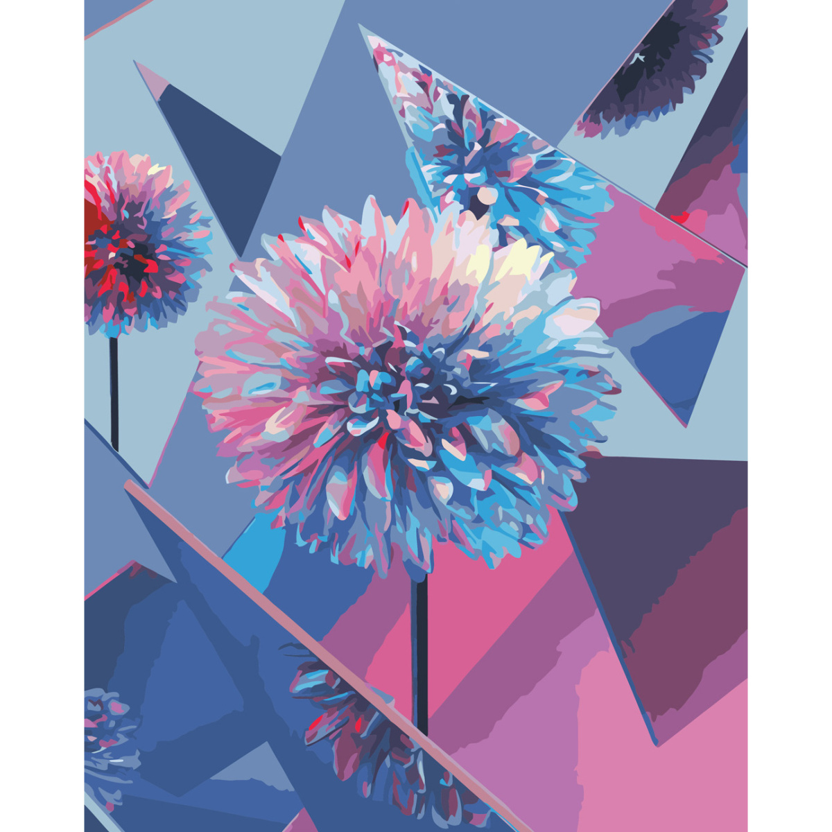 Картина за номерами Strateg ПРЕМІУМ Квітка з лаком та рівнем розміром 40х50 см (SY6643)