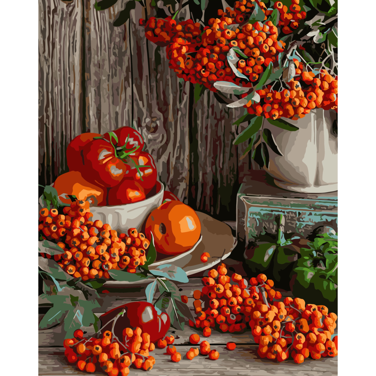 Горобина на столі з лаком 