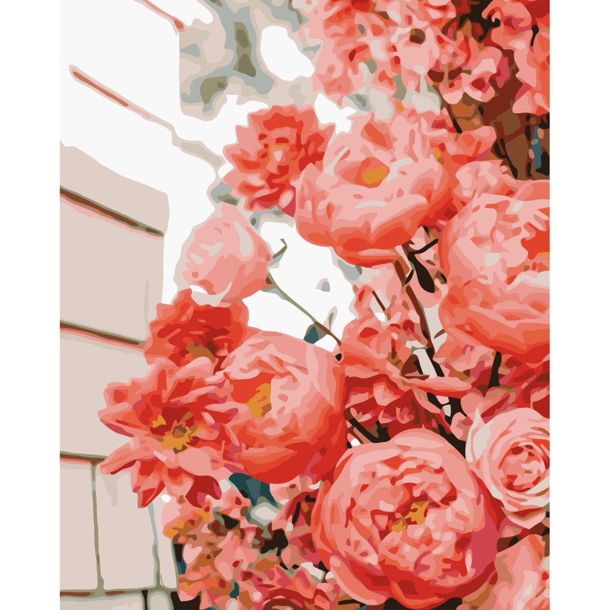 Картина за номерами Strateg ПРЕМІУМ Чудові троянди з лаком розміром 30х40 см (SS-6596)