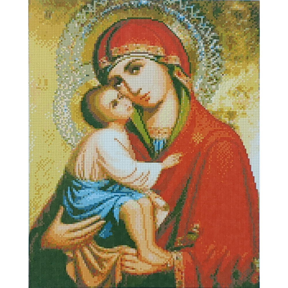 Алмазна мозаїка Strateg ПРЕМІУМ Донська ікона Божої Матері розміром 40х50 см (D0028)