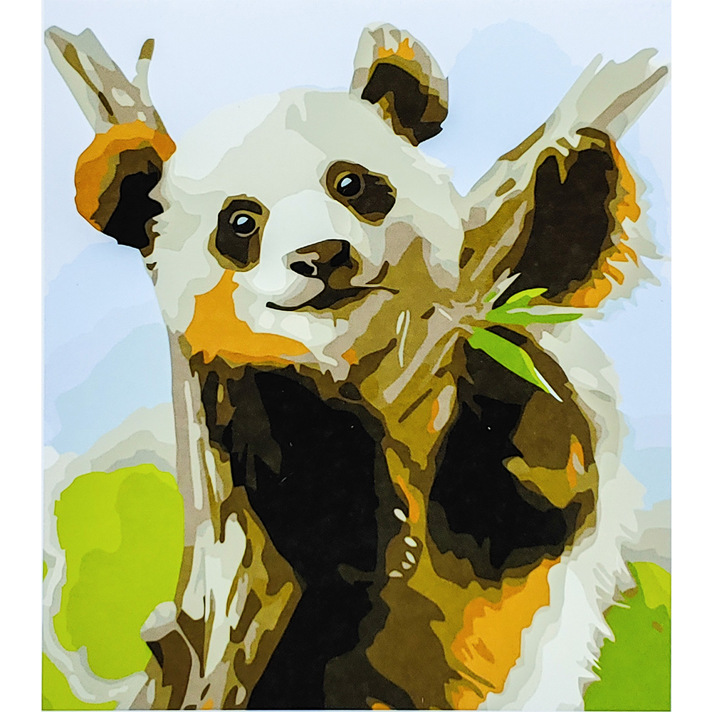 Картина за номерами Strateg ПРЕМІУМ Мила панда розміром 30х40 см (SS6649)