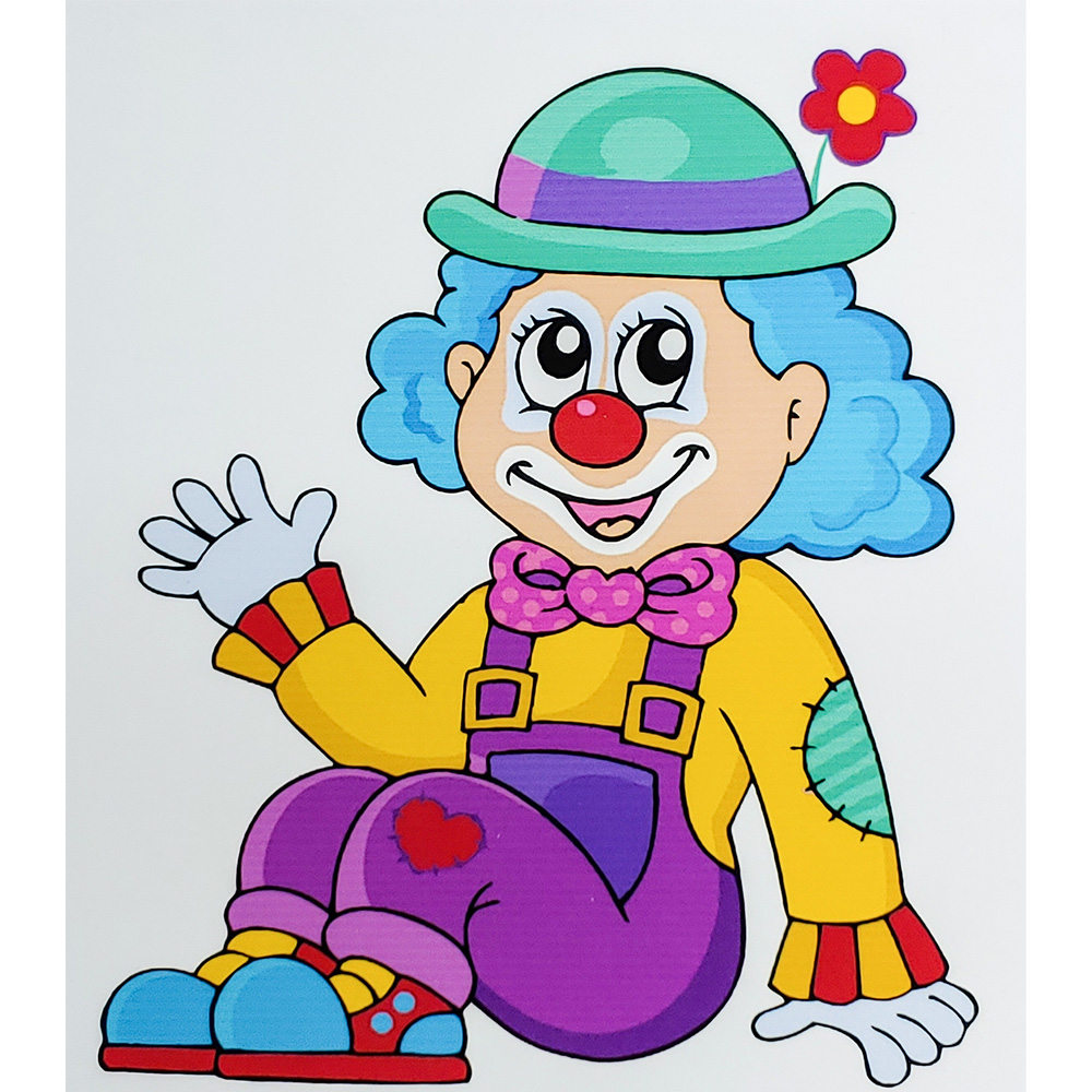 Картина за номерами Strateg ПРЕМІУМ Добрий клоун з лаком розміром 30х40 см (SS6661)