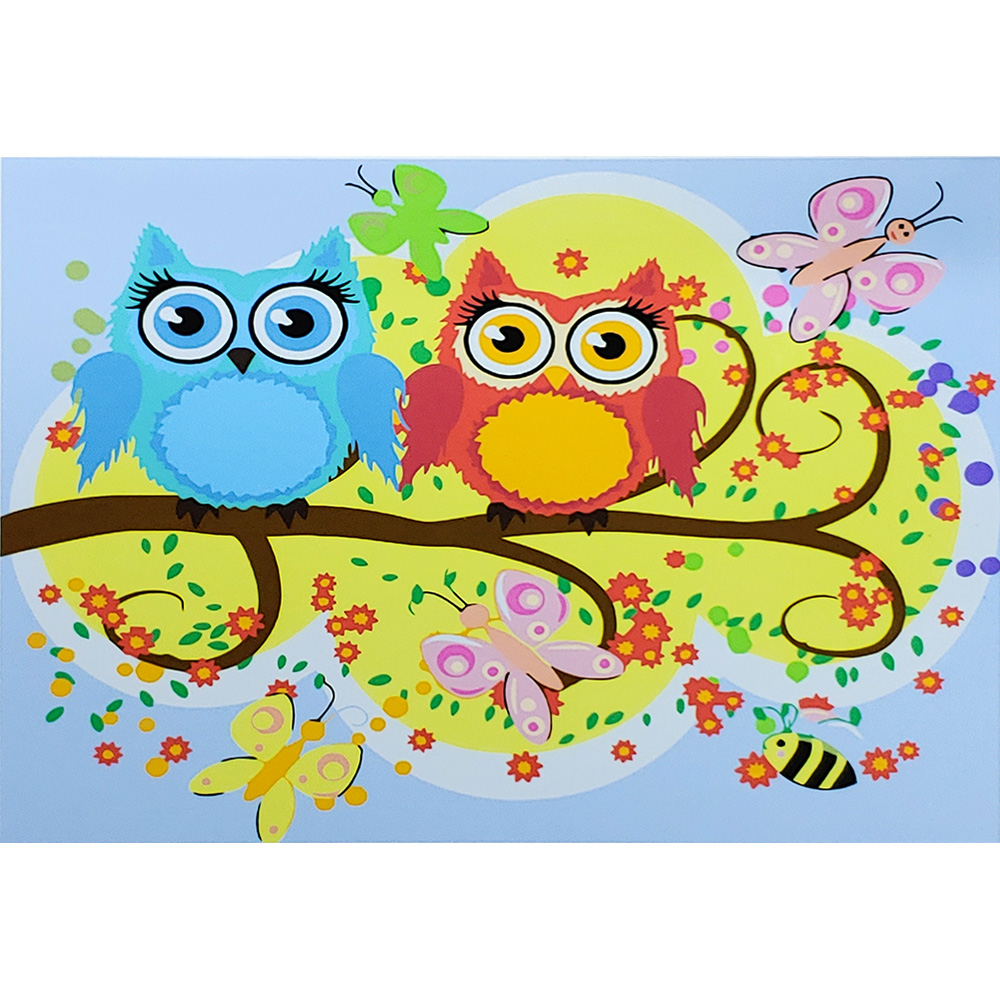 Paint by number Strateg PREMIUM Two owls on branches, size 30x40 cm (SS6671)
