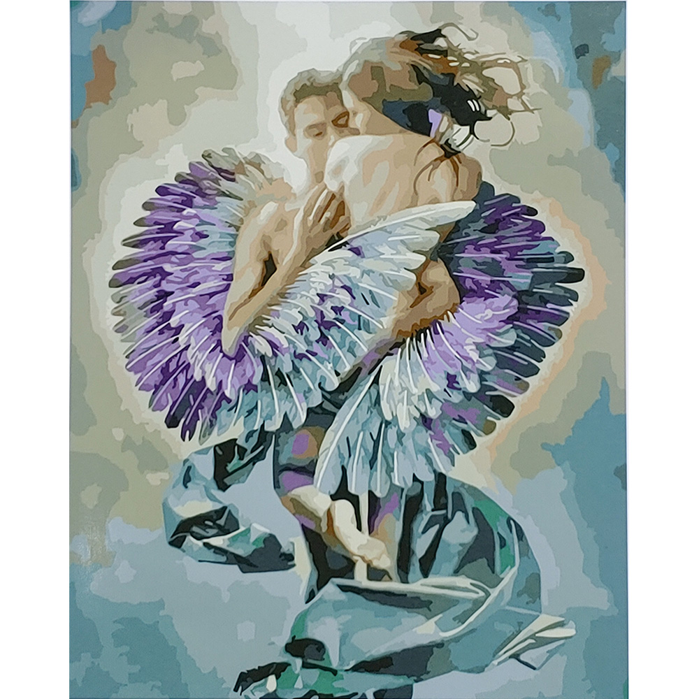 Paint by number Strateg PREMIUM Angelic love with varnish and level size 40x50 cm (SY6769)