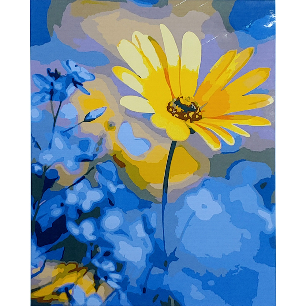 Paint by number Strateg PREMIUM Bright calendula with varnish and level size 40x50 cm (SY6840)