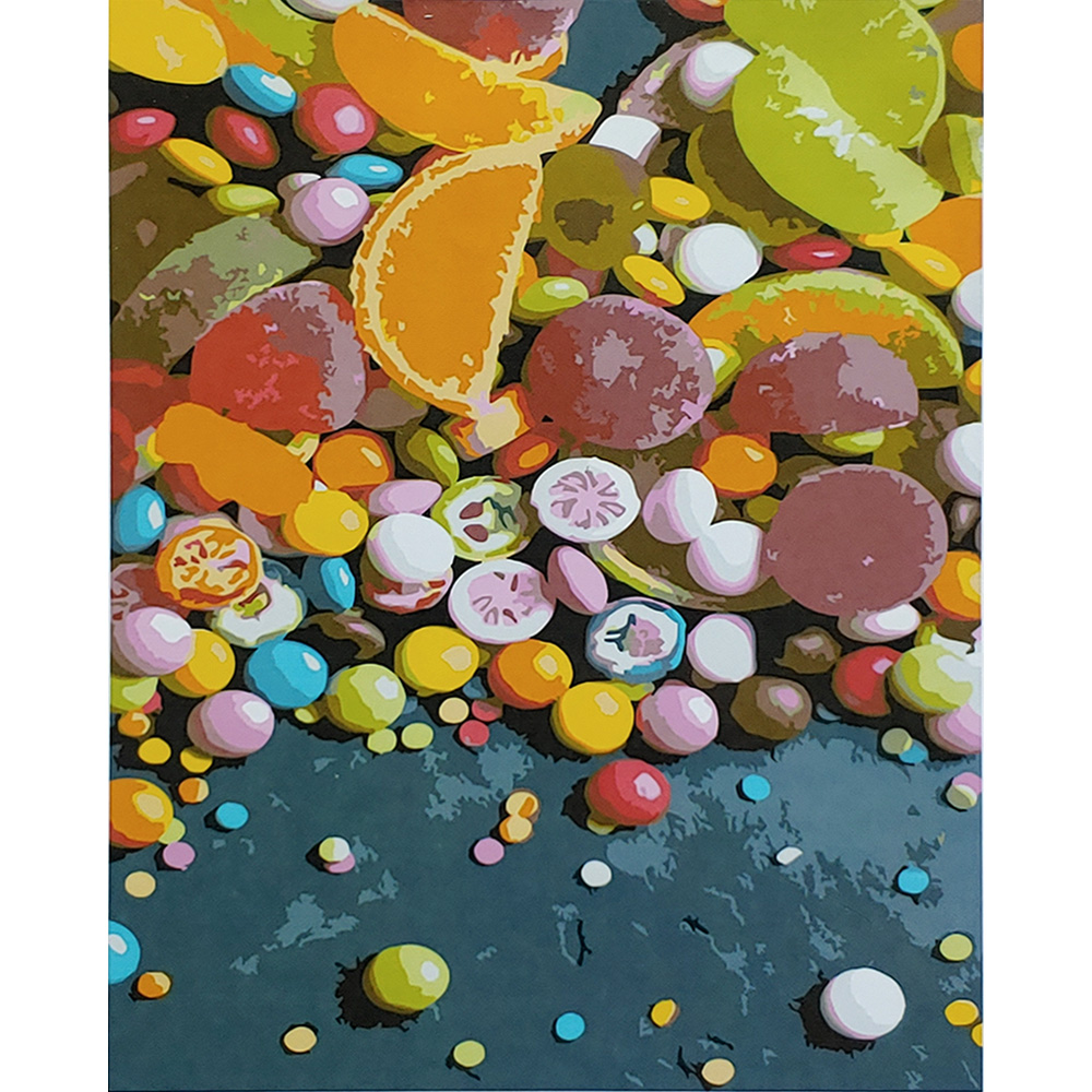 Paint by number Strateg PREMIUM Favorite lollipops with varnish and level size 40x50 cm (SY6848)