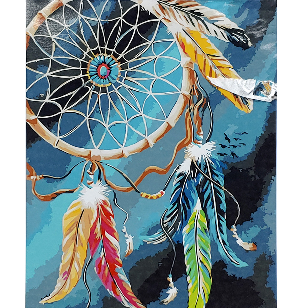 Paint by number Strateg PREMIUM Dream Catcher 2 with varnish and level size 40x50 cm (SY6903)