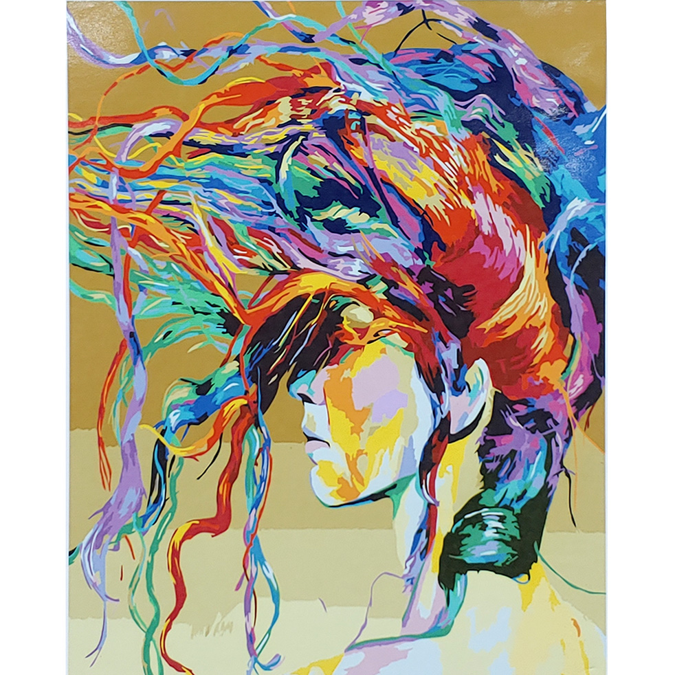 Картина за номерами Strateg ПРЕМІУМ Кольорове волосся з лаком розміром 40х50 см (SY6928)