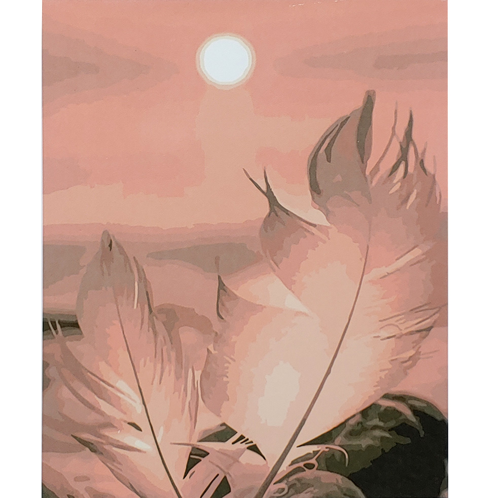 Paint by number Strateg PREMIUM Solar feather with varnish and level size 40x50 cm (SY6828)