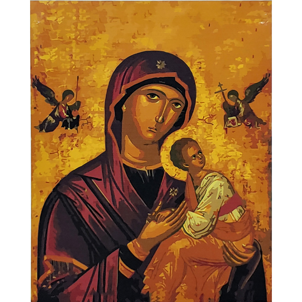 Картина за номерами Strateg ПРЕМІУМ Страсна ікона Божої Матері розміром 40х50 см (GS021)
