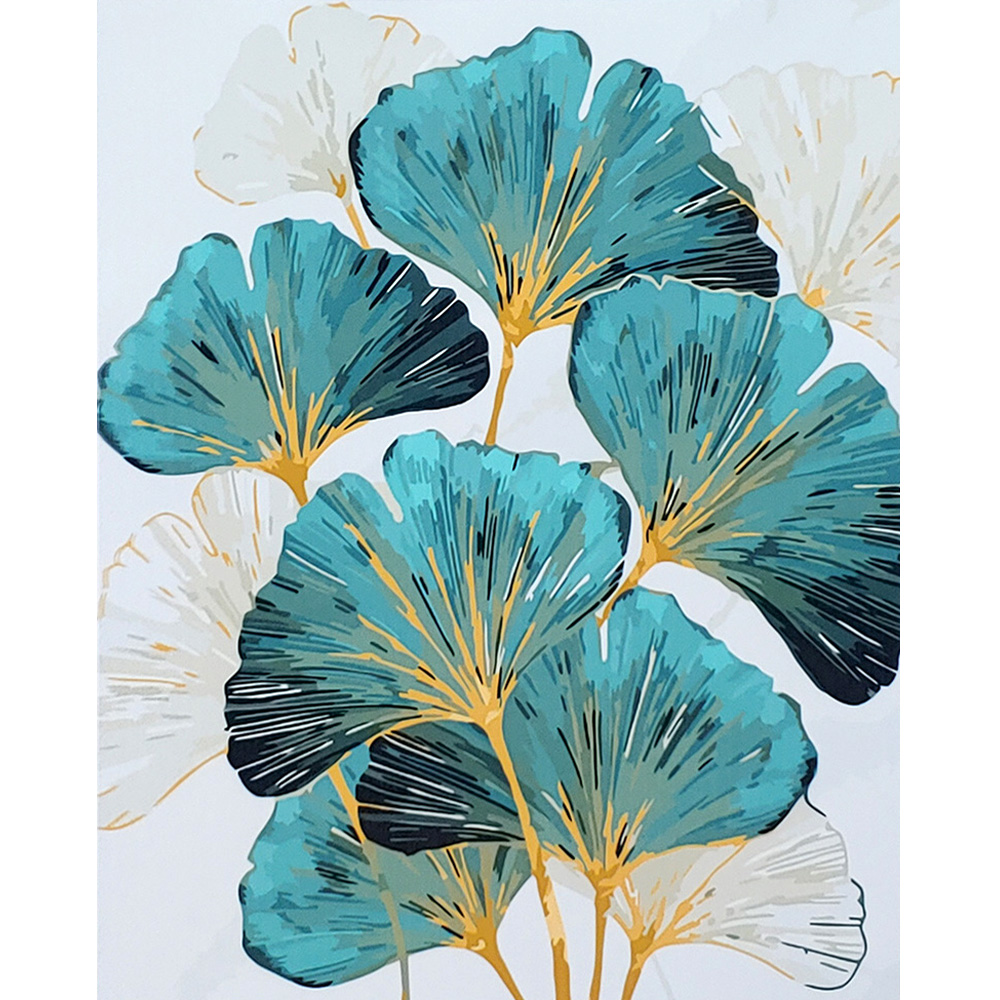 Paint by number Strateg PREMIUM Golden Ginkgo with varnish and level size 40x50 cm (SY6796)