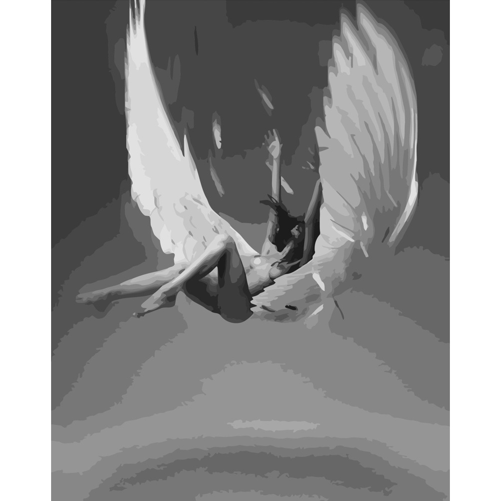 Картина за номерами Strateg ПРЕМІУМ Павший ангел розміром 40х50 см (DY046)