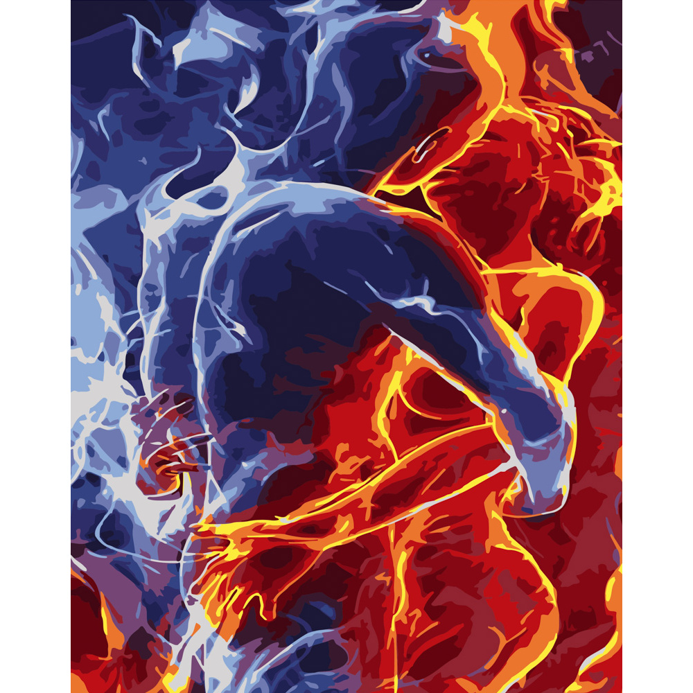 Картина по номерам Strateg ПРЕМИУМ Огненная страсть размером 40х50 см (DY054)