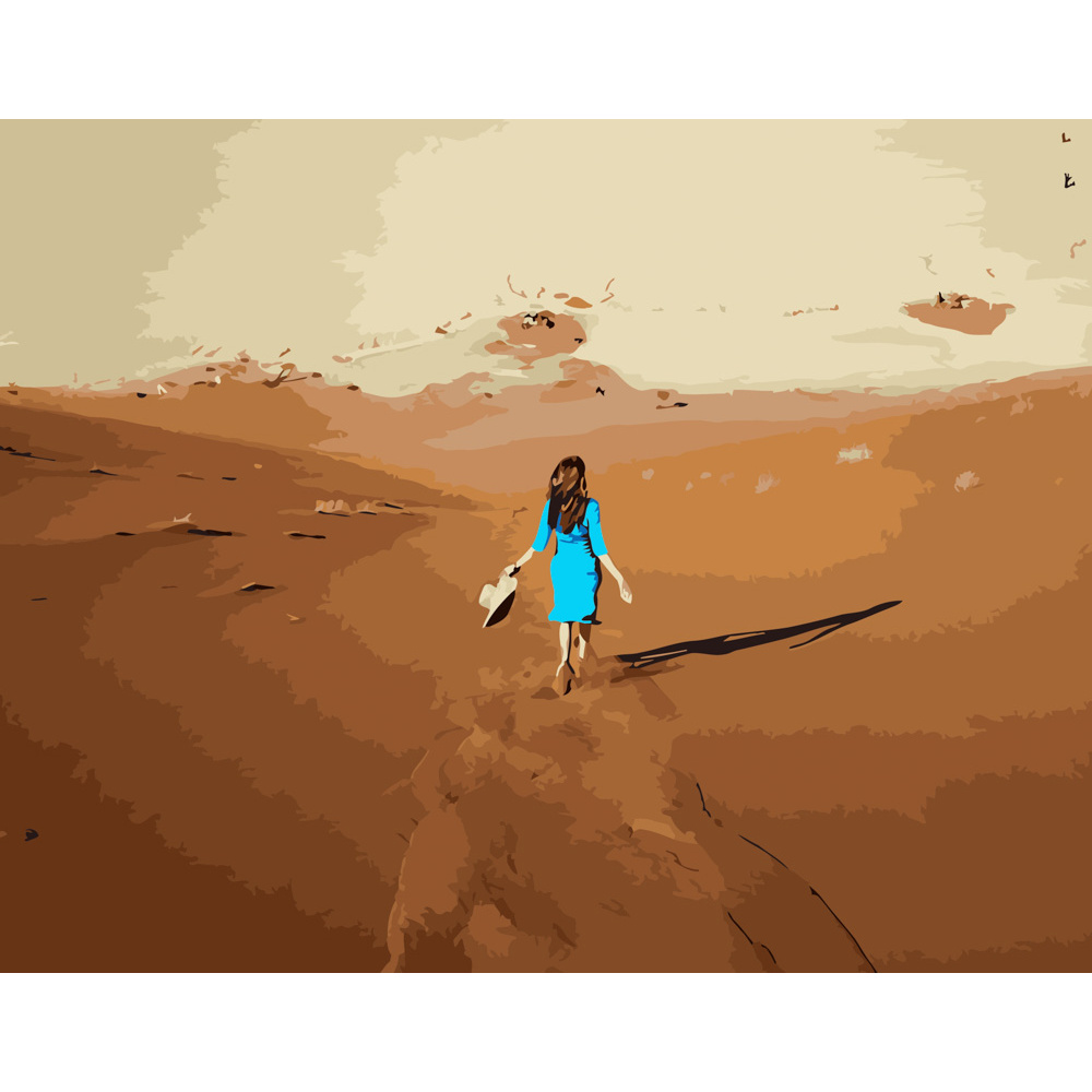 Malen nach Zahlen Strateg PREMIUM Spaziergang in der Wüste Größe 40x50 cm (DY057)