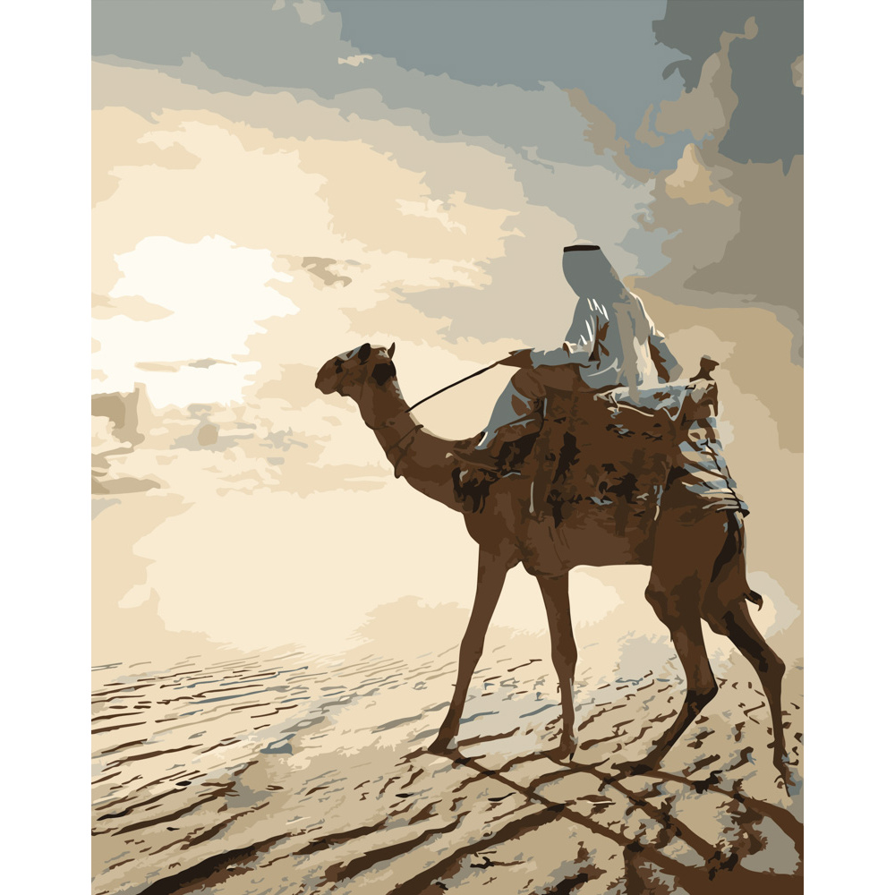 Paint by numbers Strateg PREMIUM Sheik's walk size 40x50 cm (DY059)