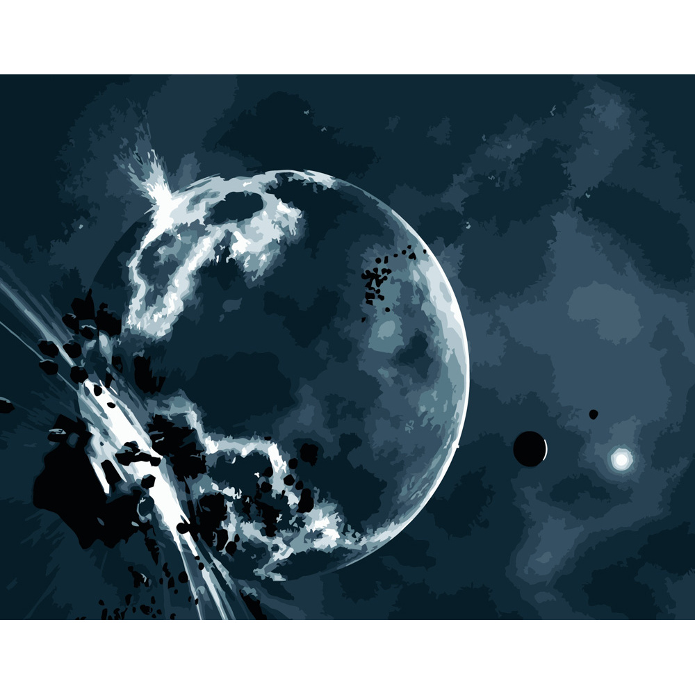 Картина за номерами Strateg ПРЕМІУМ Космічний вибух розміром 40х50 см (DY173)