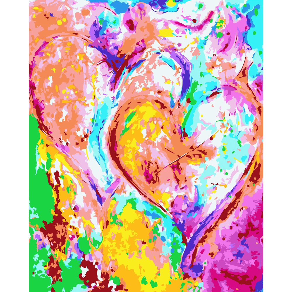 Картина по номерам Strateg ПРЕМИУМ Цветные сердца размером 40х50 см (DY212)